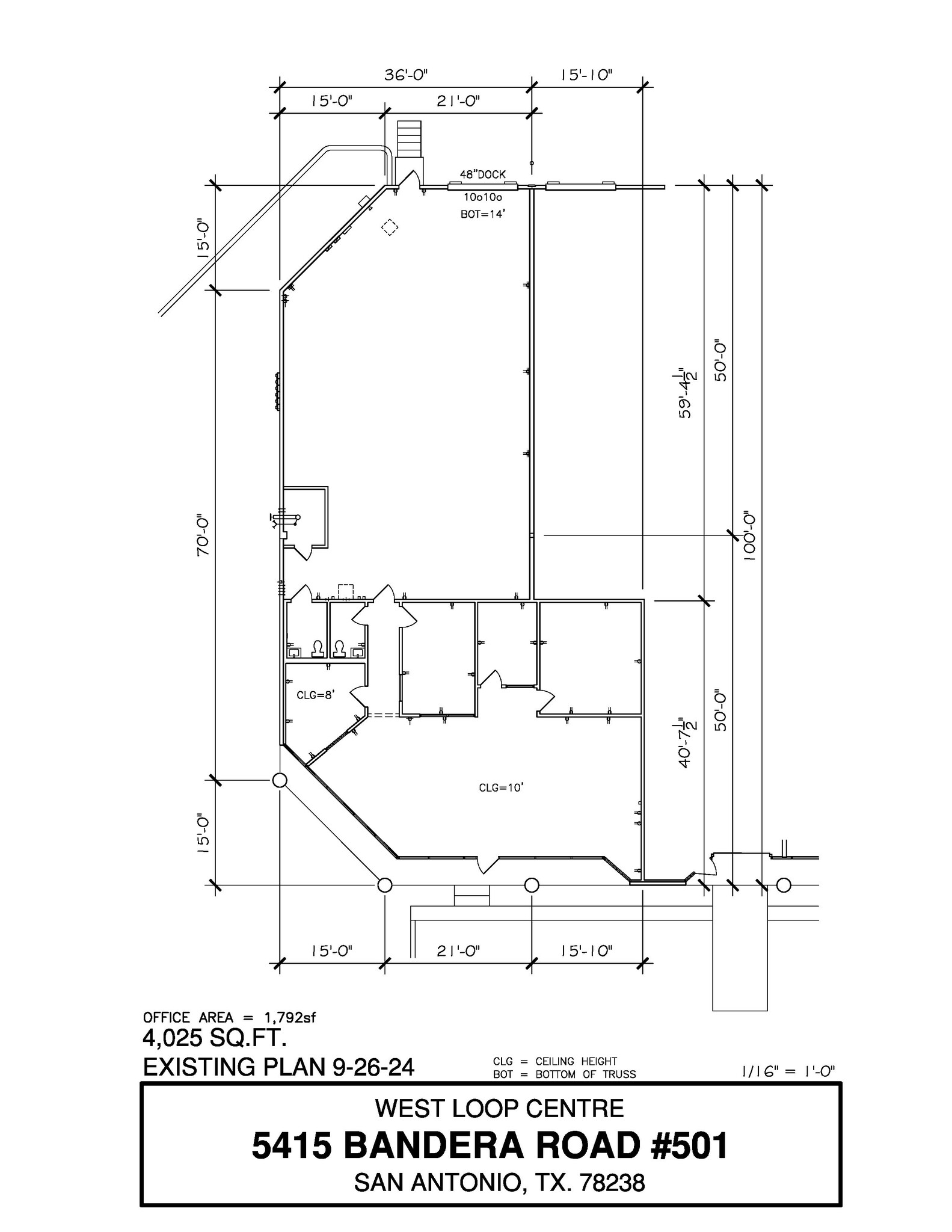 5407-5419 Bandera Rd, San Antonio, TX en alquiler Plano de la planta- Imagen 1 de 1