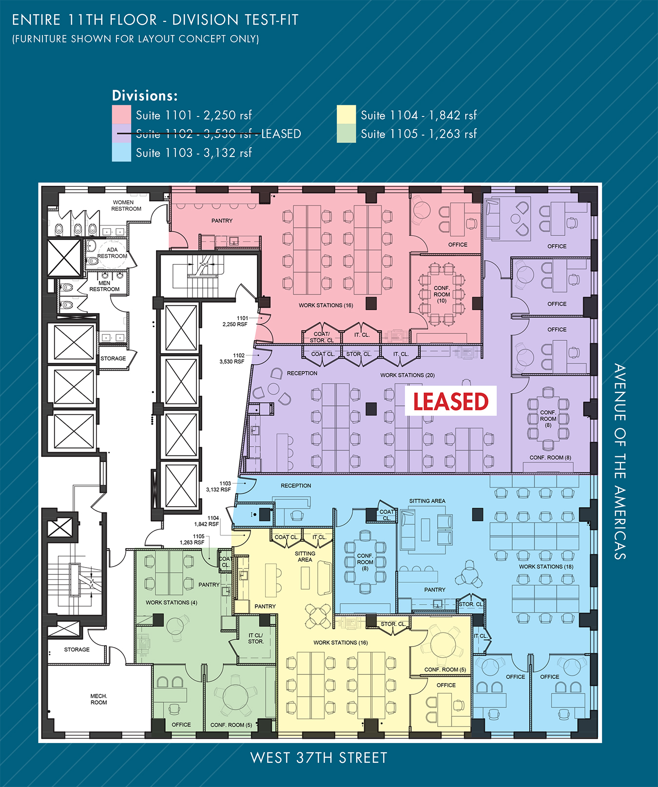 1001 6th Ave, New York, NY en alquiler Plano de la planta- Imagen 1 de 5