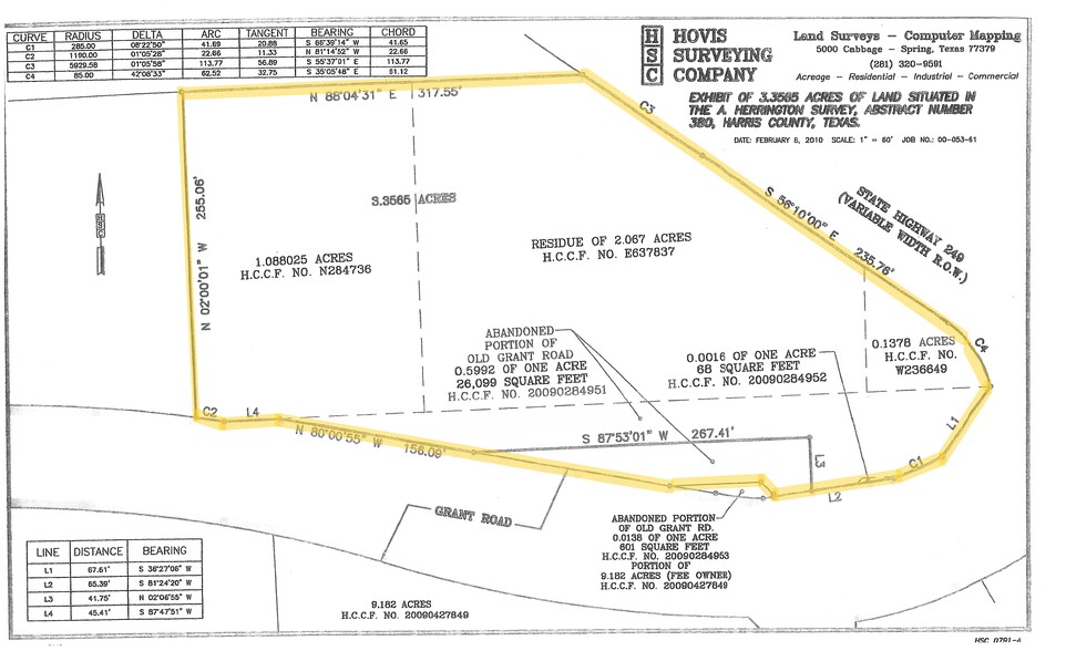 9422 Grant Rd, Houston, TX en venta - Plano del sitio - Imagen 2 de 3