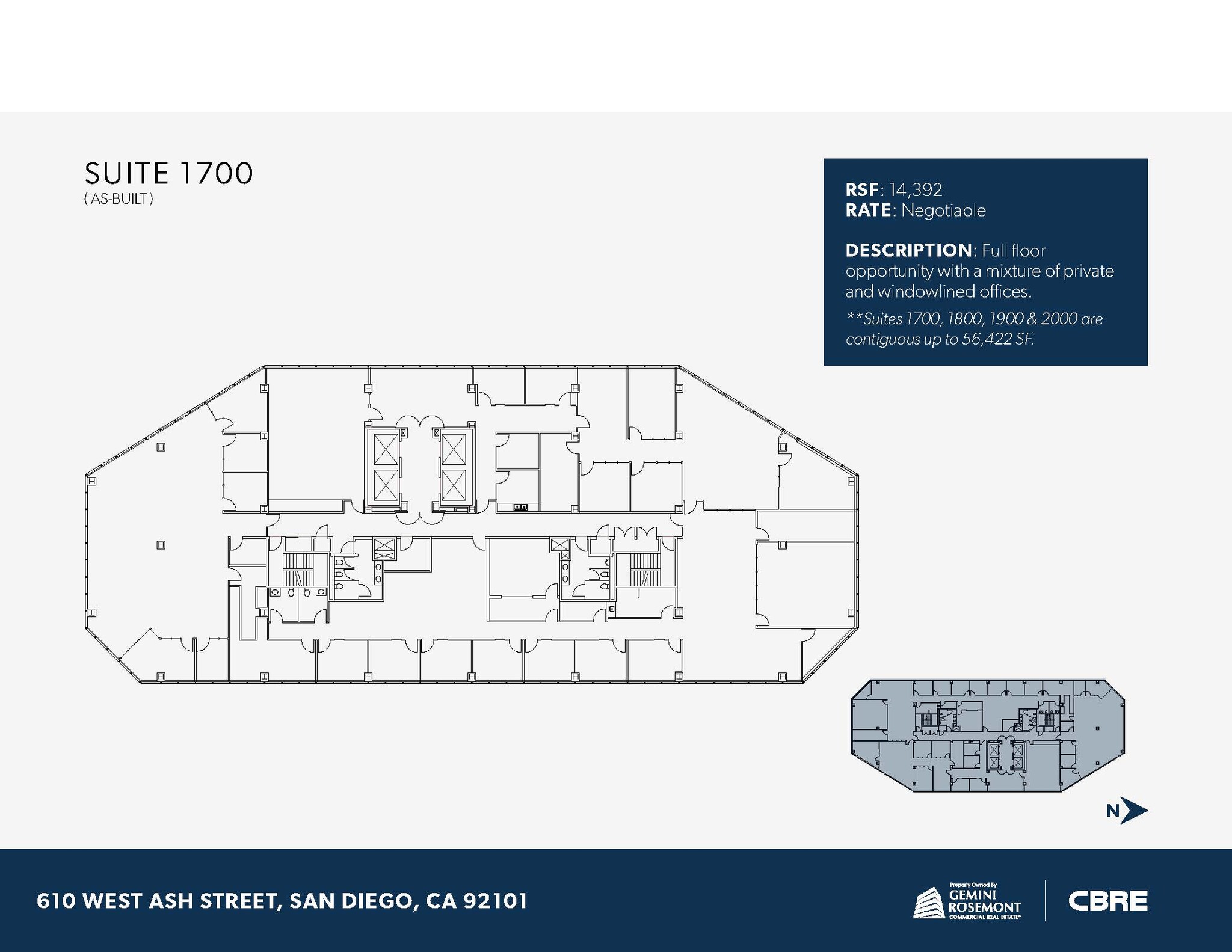 610 W Ash St, San Diego, CA en alquiler Plano de la planta- Imagen 1 de 1