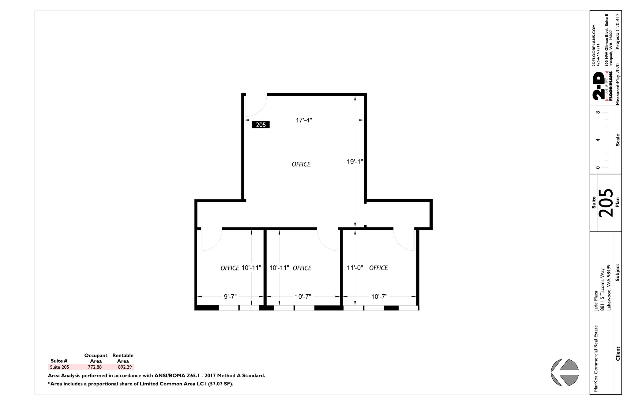 8811 S Tacoma Way, Tacoma, WA en alquiler Plano del sitio- Imagen 1 de 2