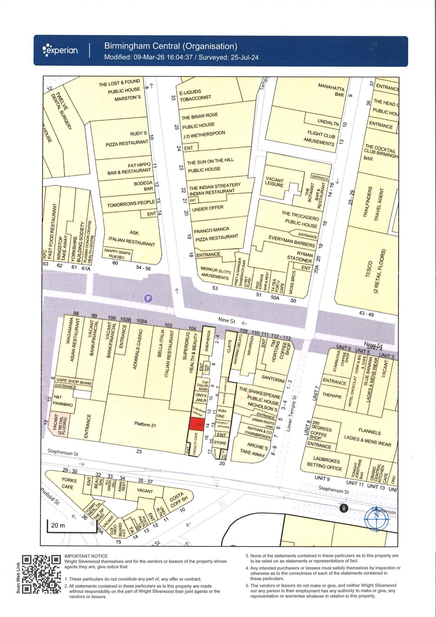 105 New St, Birmingham en alquiler Plano del sitio- Imagen 1 de 1