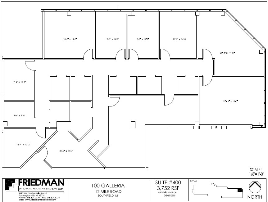 100 Galleria Officentre, Southfield, MI en venta Plano de la planta- Imagen 1 de 2