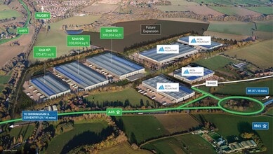 Coventry Rd, Rugby, WAR - AÉREA  vista de mapa - Image1
