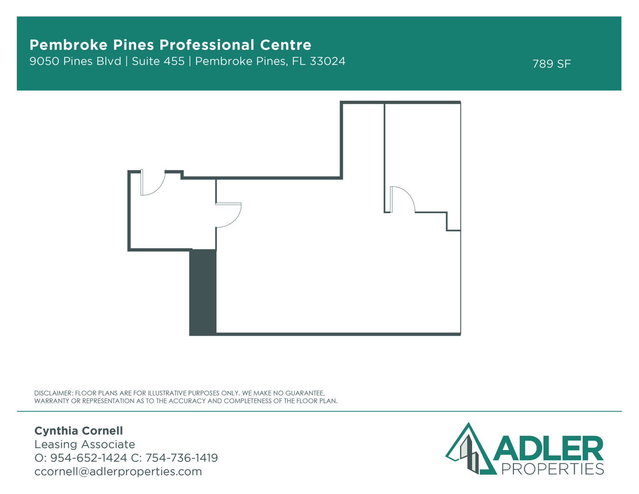 9050 Pines Blvd, Pembroke Pines, FL en alquiler Plano de la planta- Imagen 1 de 1