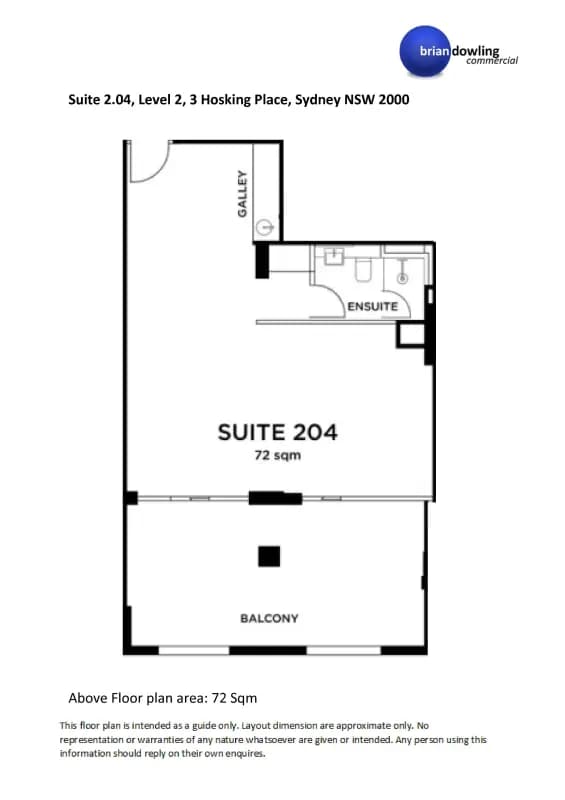3-5 Hosking Pl, Sydney, NSW 2000 - Unidad 2.04 - - Plano de la planta - Image 1 of 8