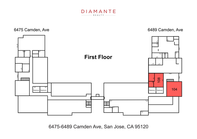 6475-6489 Camden Ave, San Jose, CA en alquiler - Plano de la planta - Imagen 2 de 11