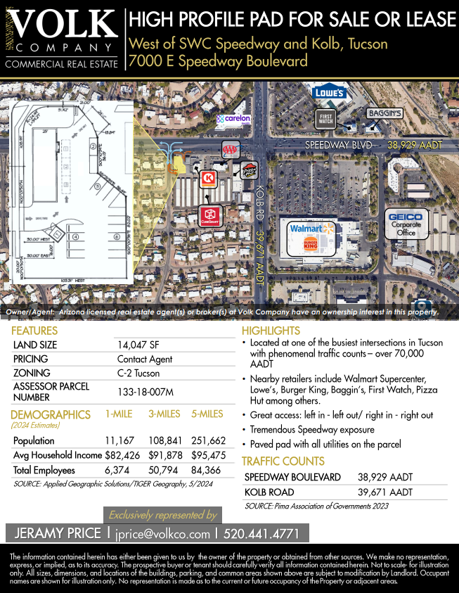 7000 E Speedway Blvd, Tucson, AZ en venta Vista aérea- Imagen 1 de 7