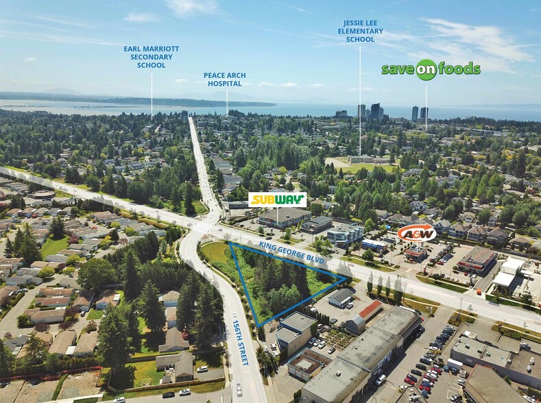 2306 King George blvd, Surrey, BC en venta - Vista aérea - Imagen 3 de 6