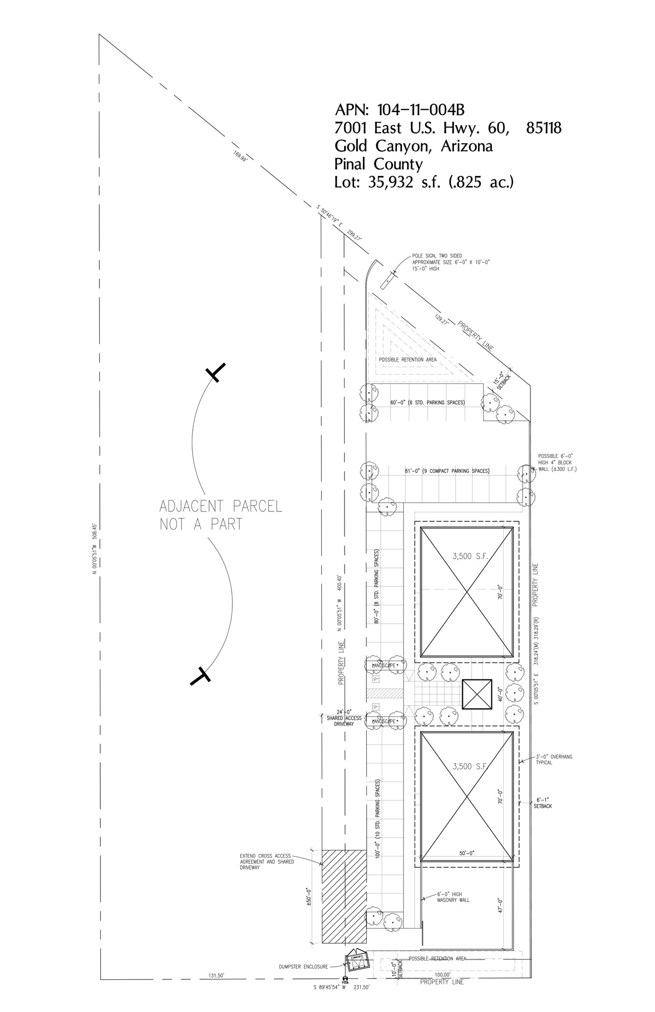 7001 E US Highway 60, Gold Canyon, AZ en alquiler Plano del sitio- Imagen 1 de 1