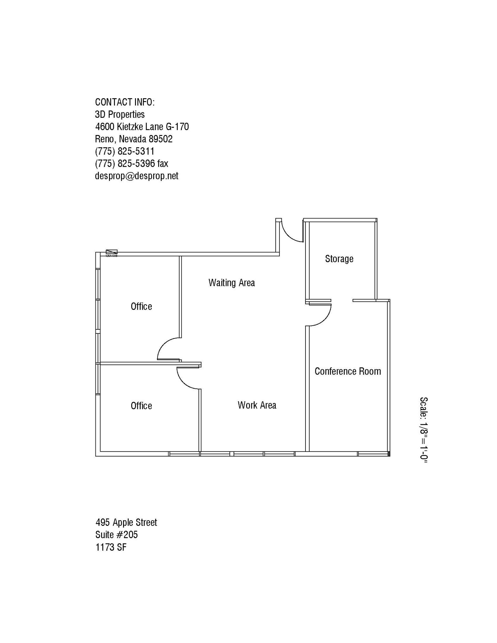 495 Apple St, Reno, NV en alquiler Plano de la planta- Imagen 1 de 1