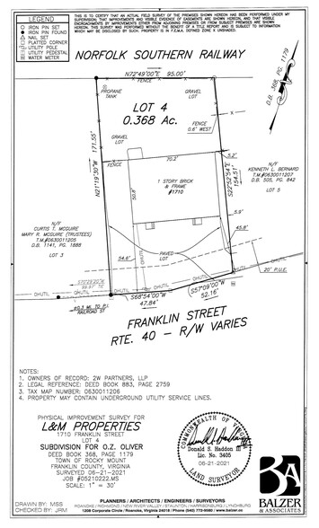 1710 Franklin St, Rocky Mount, VA en venta - Plano del sitio - Imagen 2 de 2