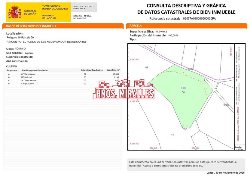 Terreno en HONDÓN DE LAS NIEVES en venta - Foto del edificio - Imagen 1 de 1