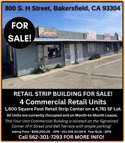 800 S H St, Bakersfield, CA en venta - Foto del edificio - Imagen 1 de 8