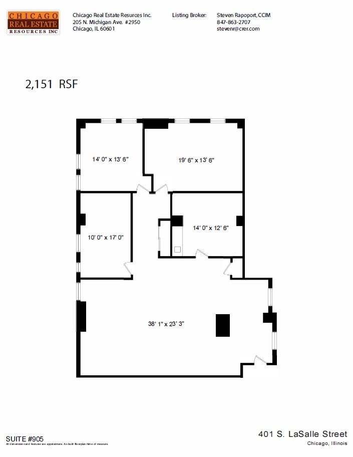 401 S LaSalle St, Chicago, IL en alquiler Plano de la planta- Imagen 1 de 1