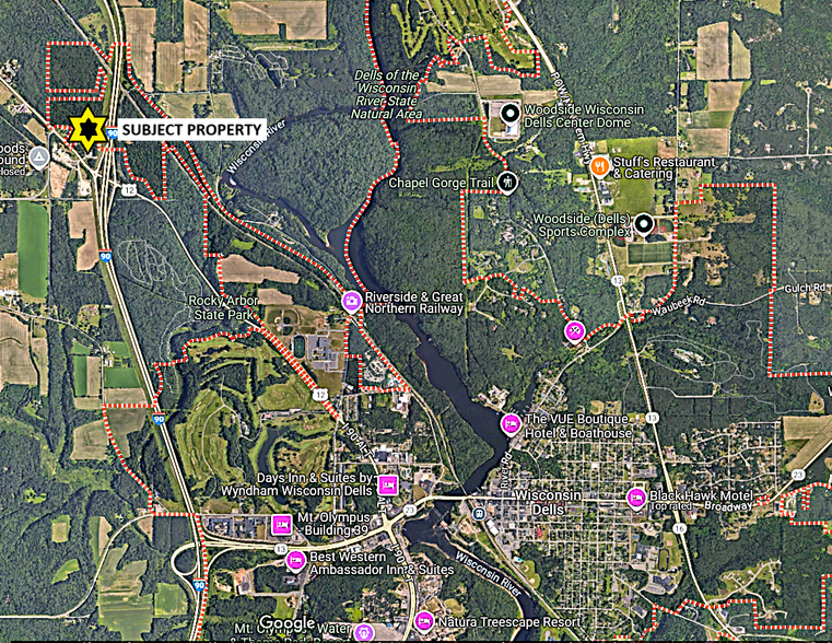 N480 US Highway 12, Wisconsin Dells, WI en venta - Vista aérea - Imagen 1 de 3