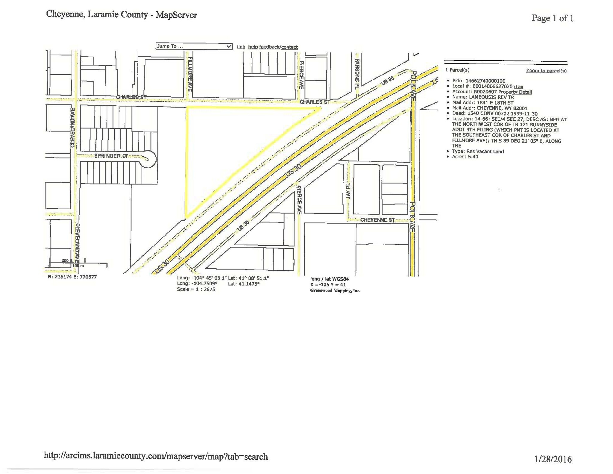 TBD east lincolnway, Cheyenne, WY en venta Plano de solar- Imagen 1 de 2