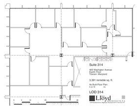 409 Washington Ave, Towson, MD en alquiler Plano de la planta- Imagen 1 de 1