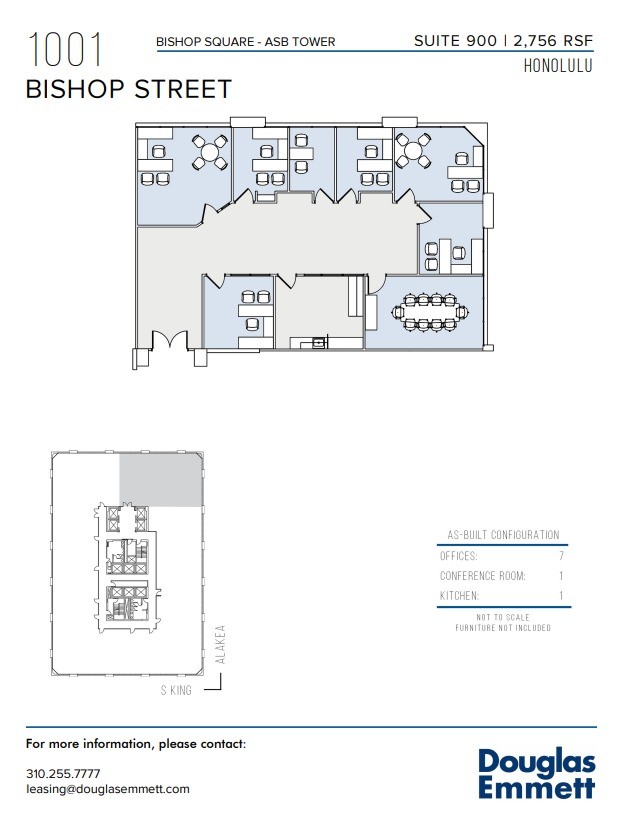 1001 Bishop St, Honolulu, HI en alquiler Plano de la planta- Imagen 1 de 1