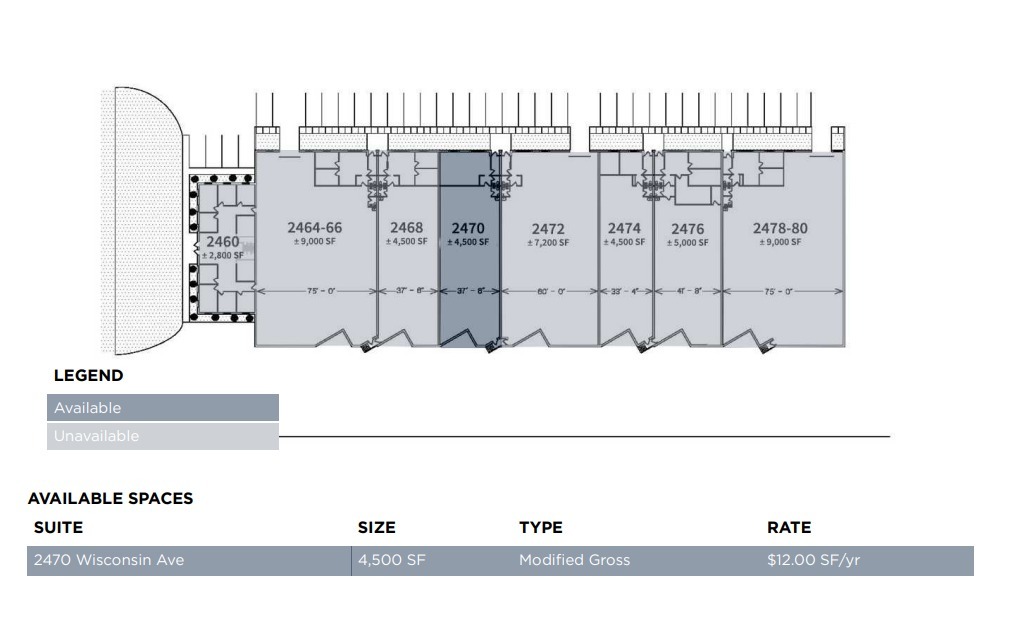 2460-2478 Wisconsin Ave, Downers Grove, IL en alquiler Plano de la planta- Imagen 1 de 1