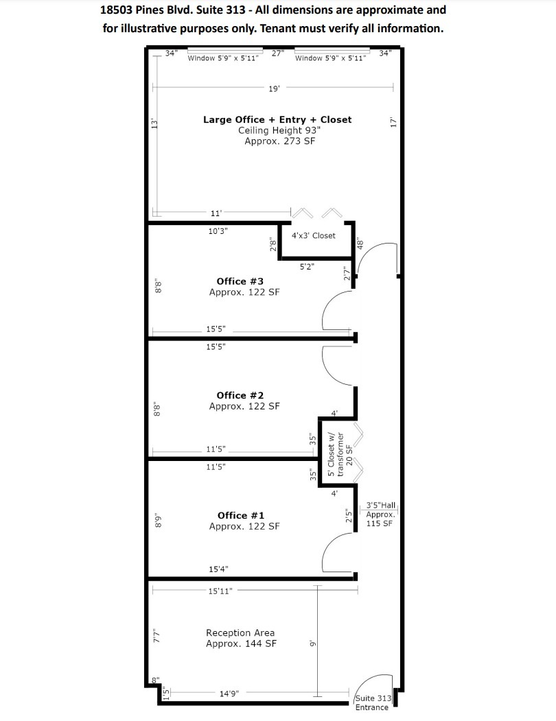 18503 Pines Blvd, Pembroke Pines, FL en alquiler Plano de la planta- Imagen 1 de 7