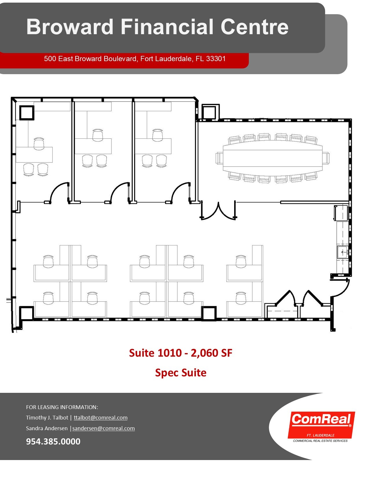 500 E Broward Blvd, Fort Lauderdale, FL en alquiler Plano de la planta- Imagen 1 de 1