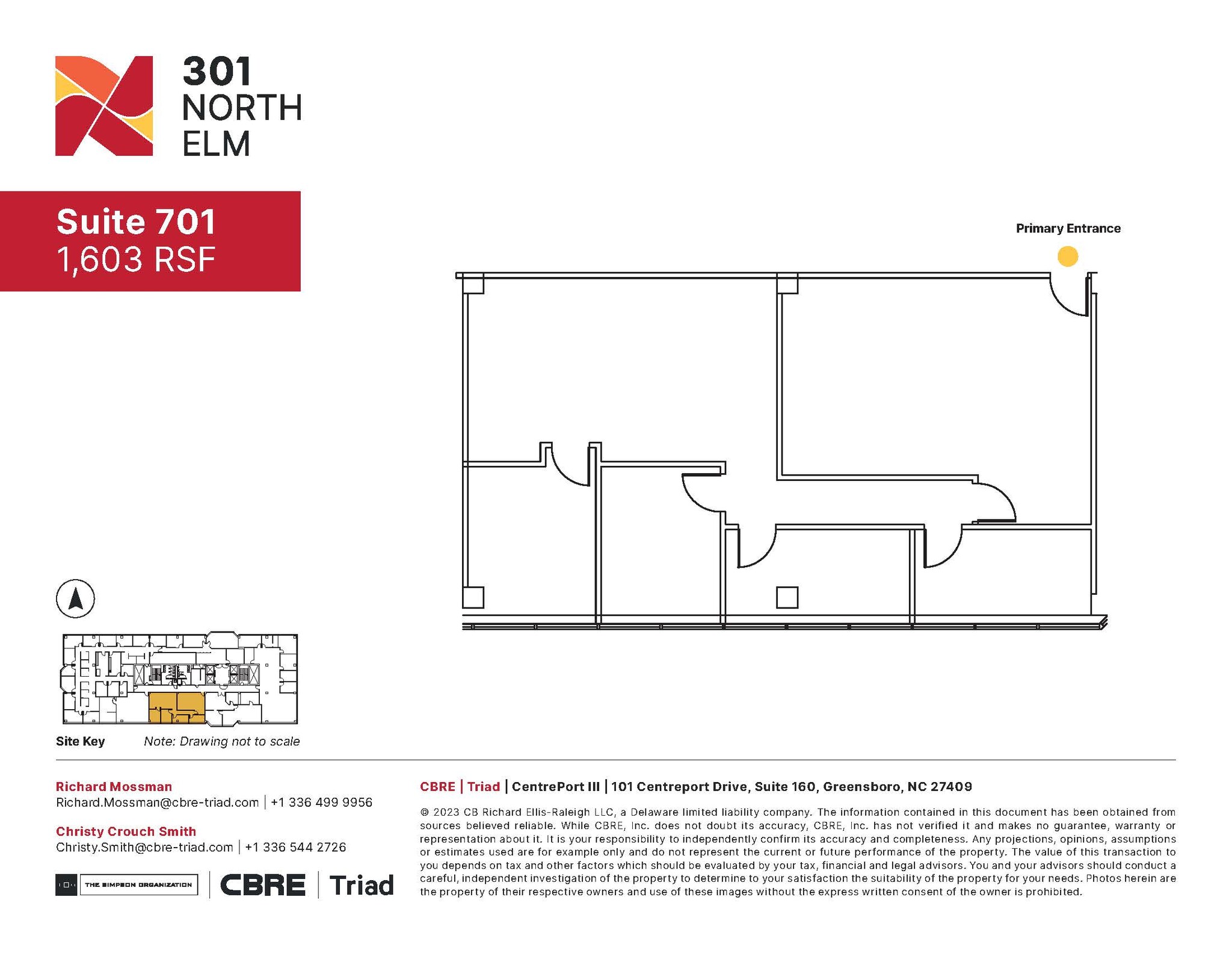 301 N Elm St, Greensboro, NC en alquiler Plano de la planta- Imagen 1 de 1