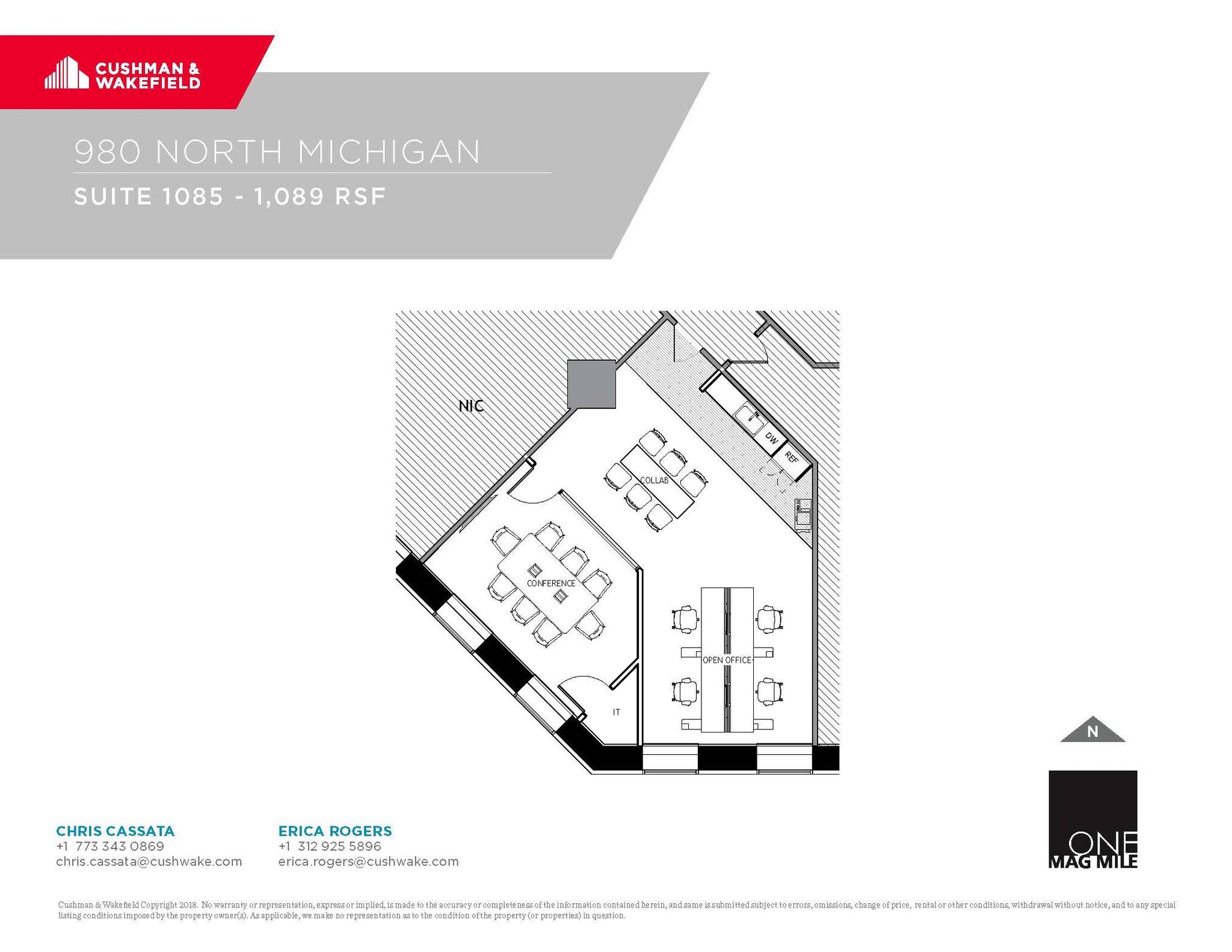 980 N Michigan Ave, Chicago, IL en alquiler Plano de la planta- Imagen 1 de 1