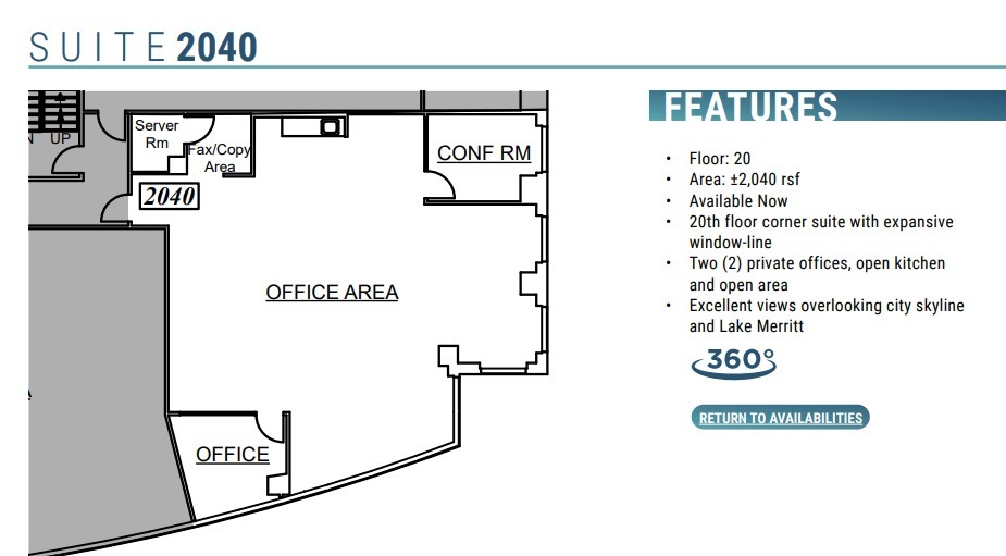 1111 Broadway, Oakland, CA en alquiler Plano de la planta- Imagen 1 de 1