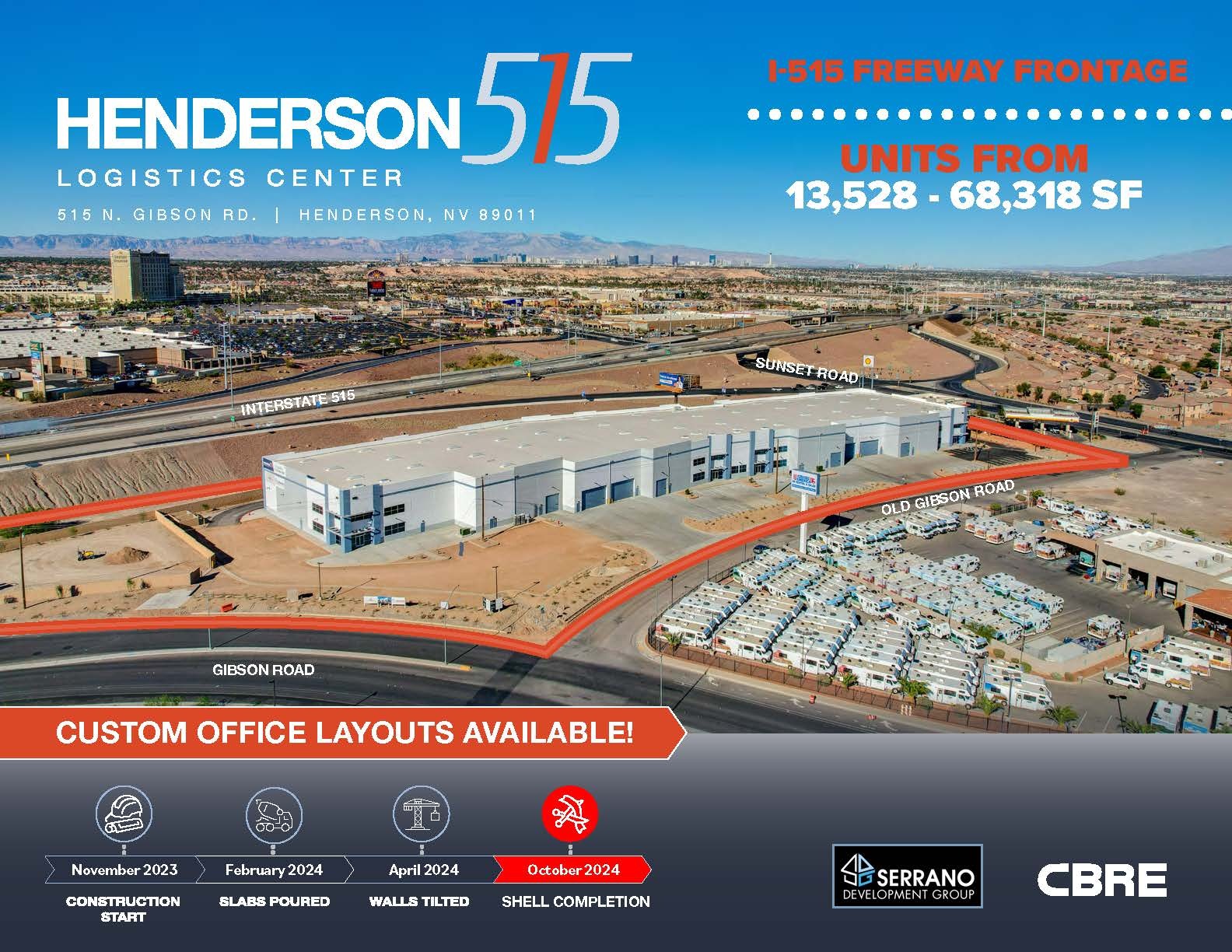 515 N Gibson Rd, Henderson, NV en alquiler Vista aérea- Imagen 1 de 7