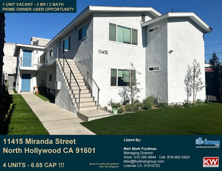 11415 Miranda St, North Hollywood, CA en venta - Foto del edificio - Imagen 1 de 33