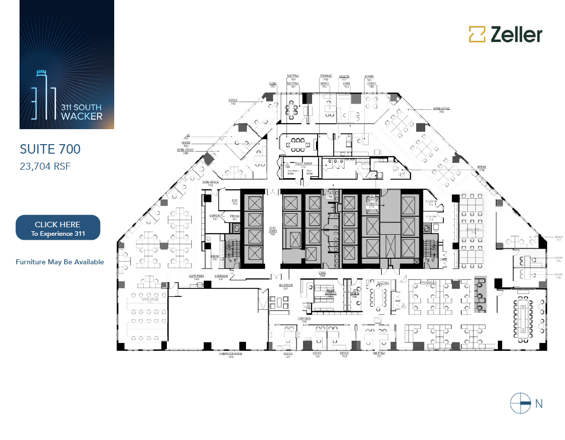 311 S Wacker Dr, Chicago, IL en alquiler Plano de la planta- Imagen 1 de 1