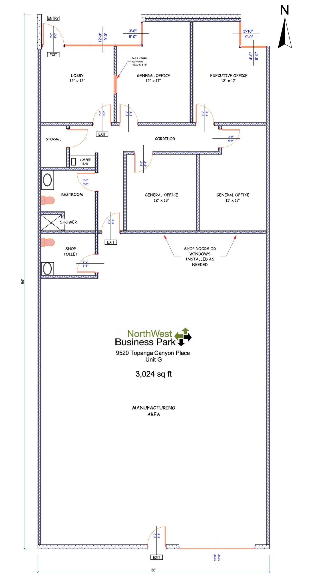 9580-9592 Topanga Canyon Blvd, Chatsworth, CA en alquiler Plano de la planta- Imagen 1 de 1