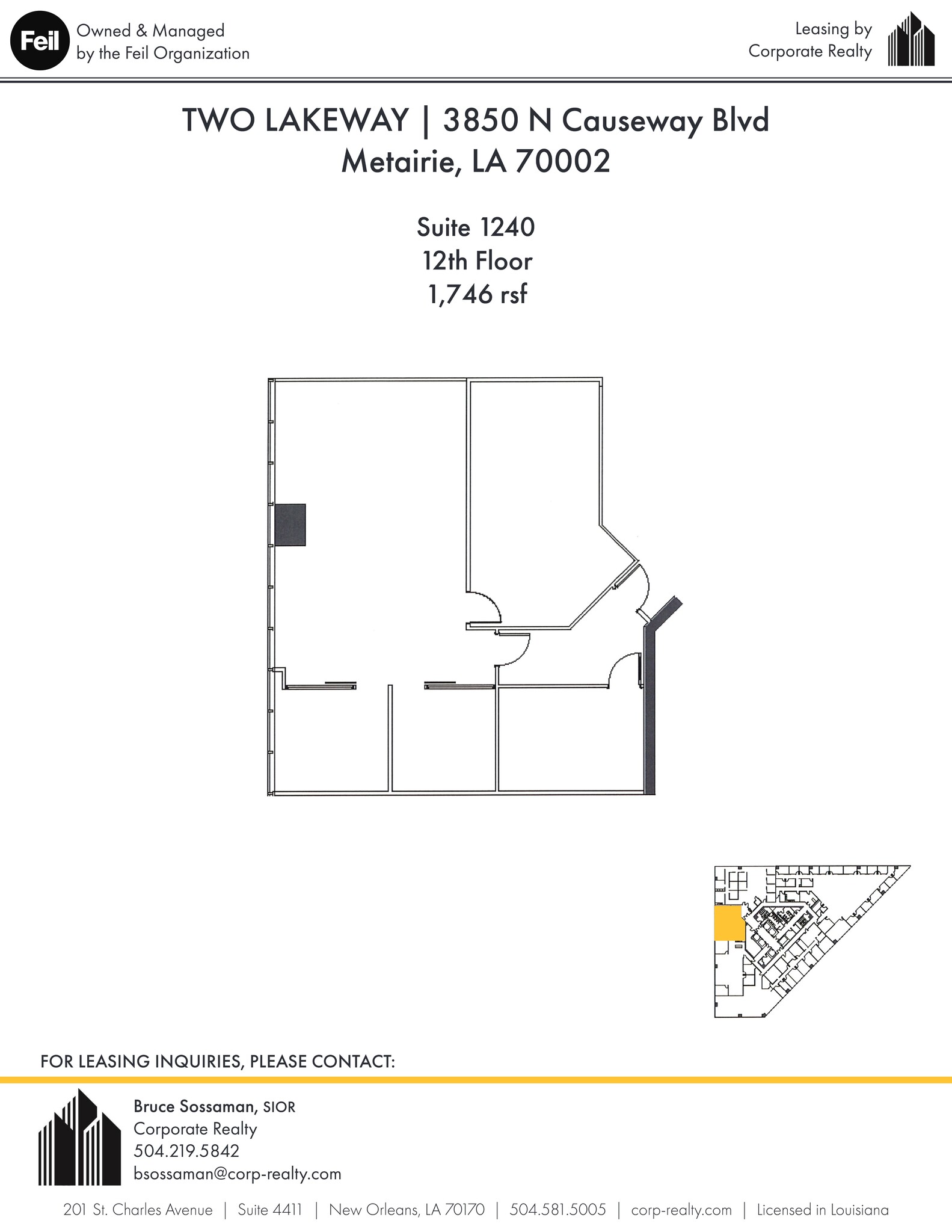 3900 N Causeway Blvd, Metairie, LA en alquiler Plano del sitio- Imagen 1 de 1