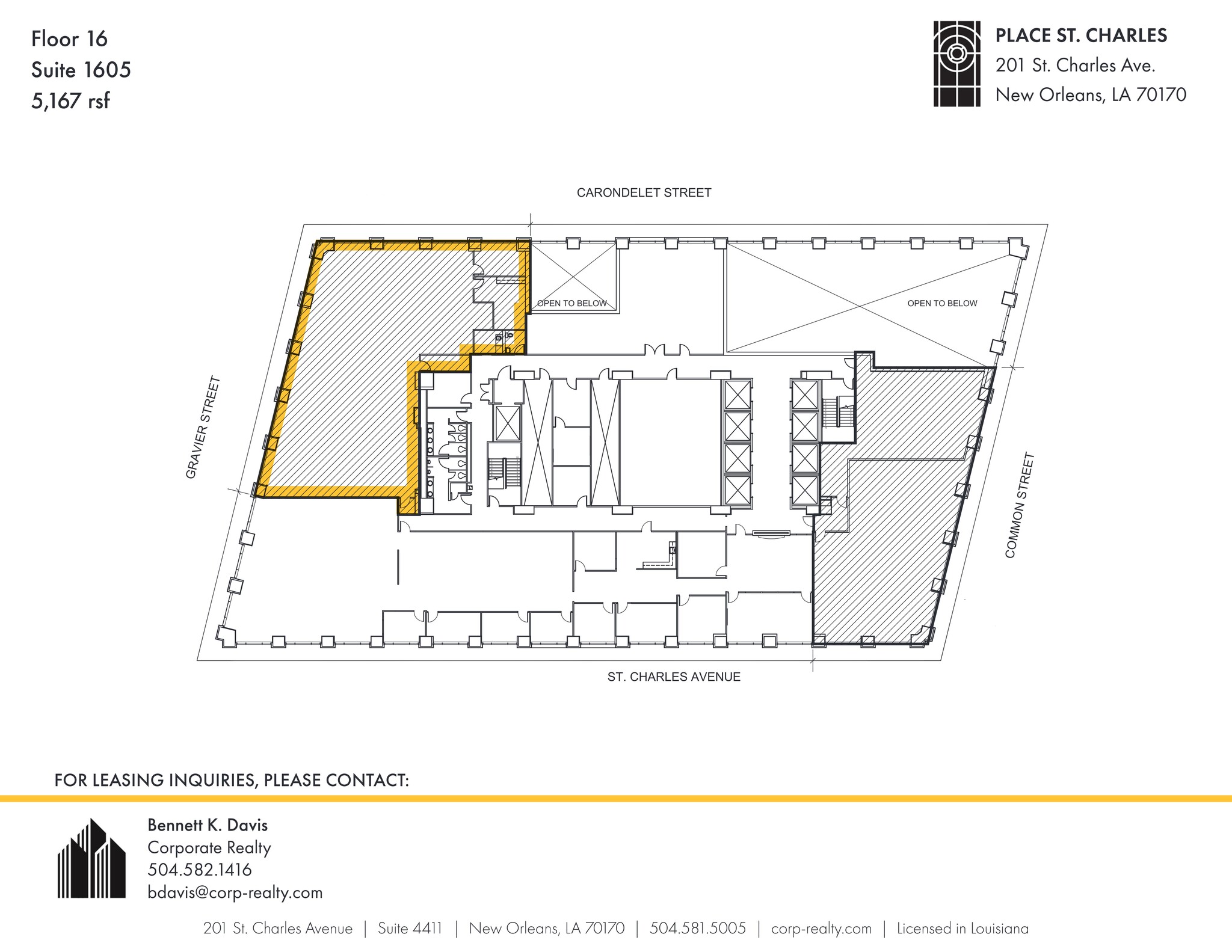 201 St. Charles Ave, New Orleans, LA en alquiler Plano del sitio- Imagen 1 de 1