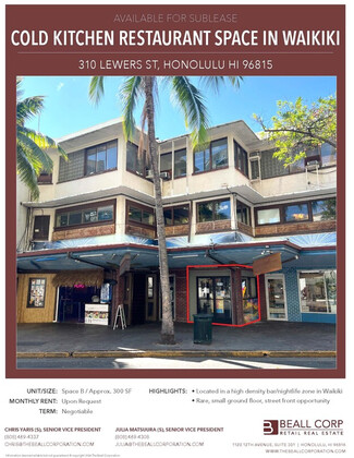 Más detalles para 310-314 Lewers St, Honolulu, HI - Locales en alquiler