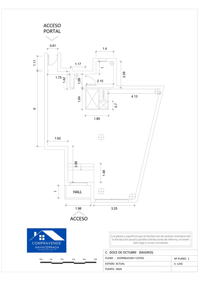 Madrid, MAD 28009 - Unidad Puerta 01 -  - Plano de la planta - Image 1 of 2