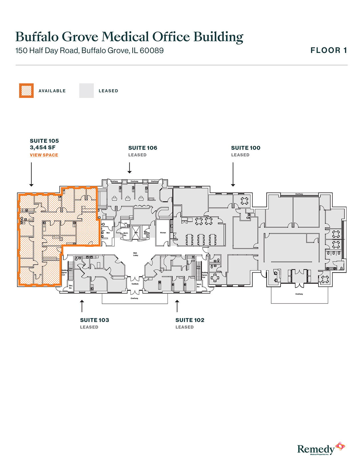 150 W Half Day Rd, Buffalo Grove, IL en alquiler Plano de la planta- Imagen 1 de 3