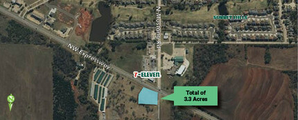 NEC of N Mustang Rd & NW Expressway, Yukon, OK - VISTA AÉREA  vista de mapa