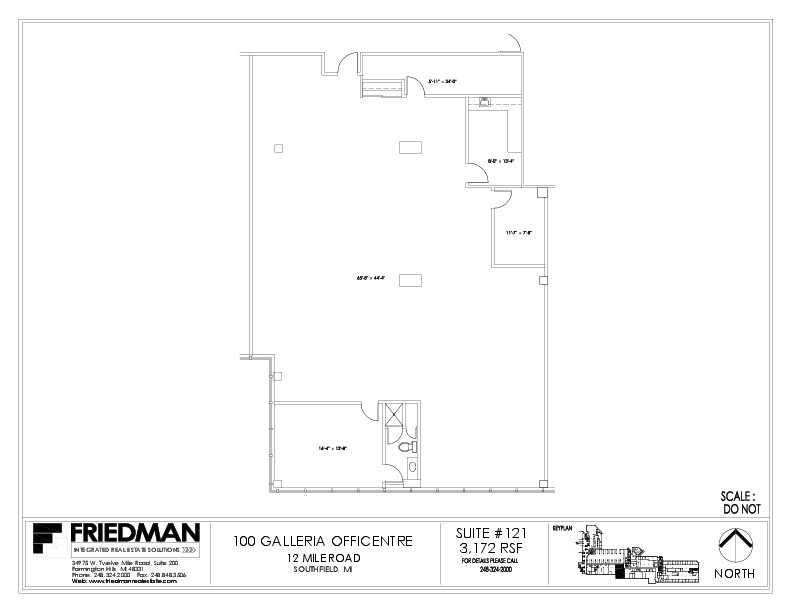 100 Galleria Officentre, Southfield, MI en venta Plano de la planta- Imagen 1 de 2