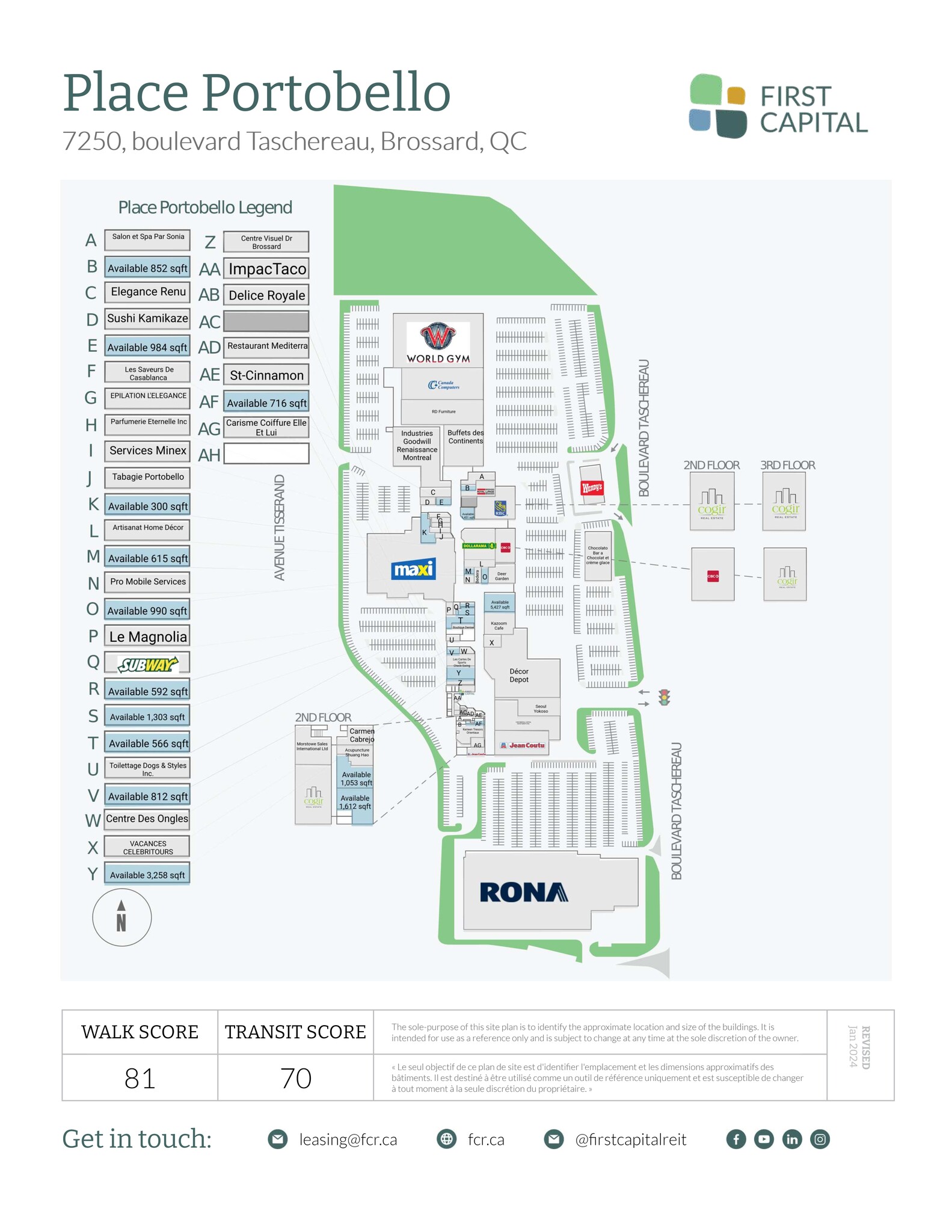 7200-7250 Boul Taschereau, Brossard, QC en alquiler Plano del sitio- Imagen 1 de 2