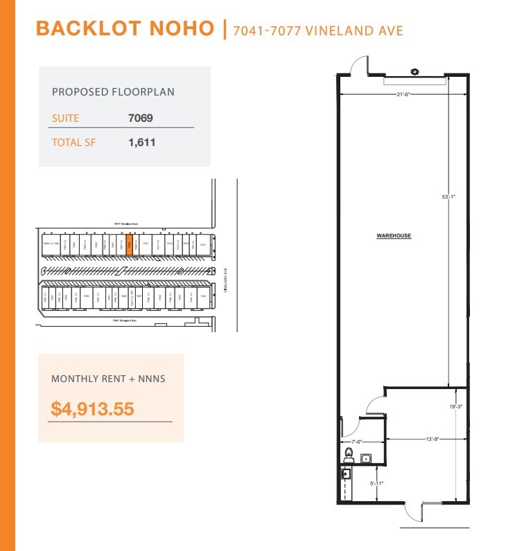 7059-7077 1/2 Vineland Ave, North Hollywood, CA en alquiler Plano de la planta- Imagen 1 de 1