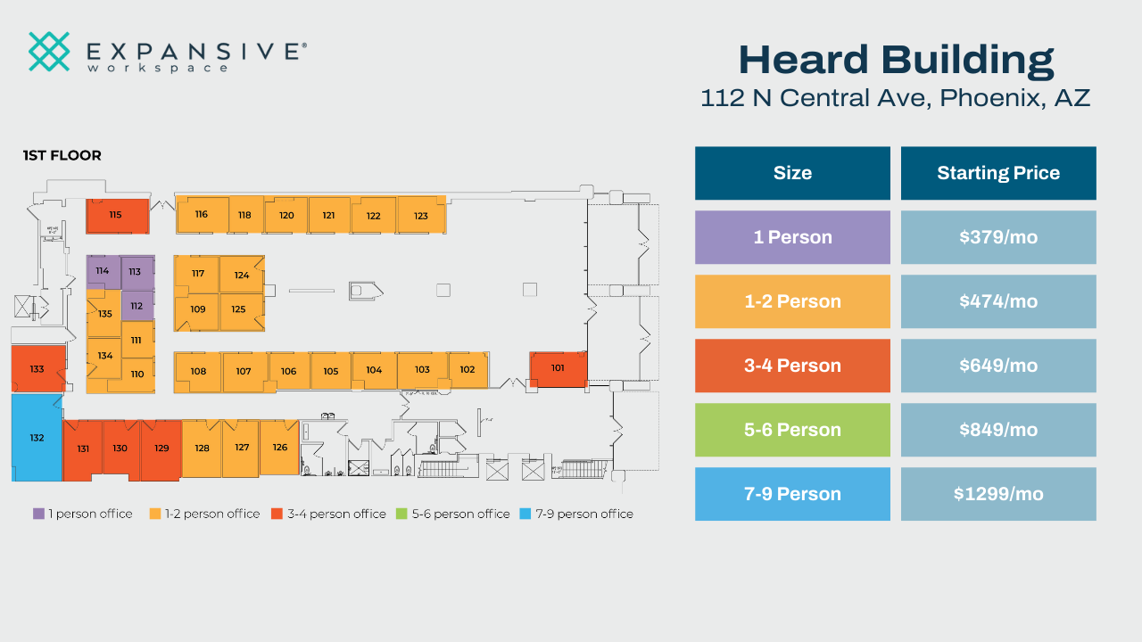 112 N Central Ave, Phoenix, AZ en alquiler Plano de la planta- Imagen 1 de 5