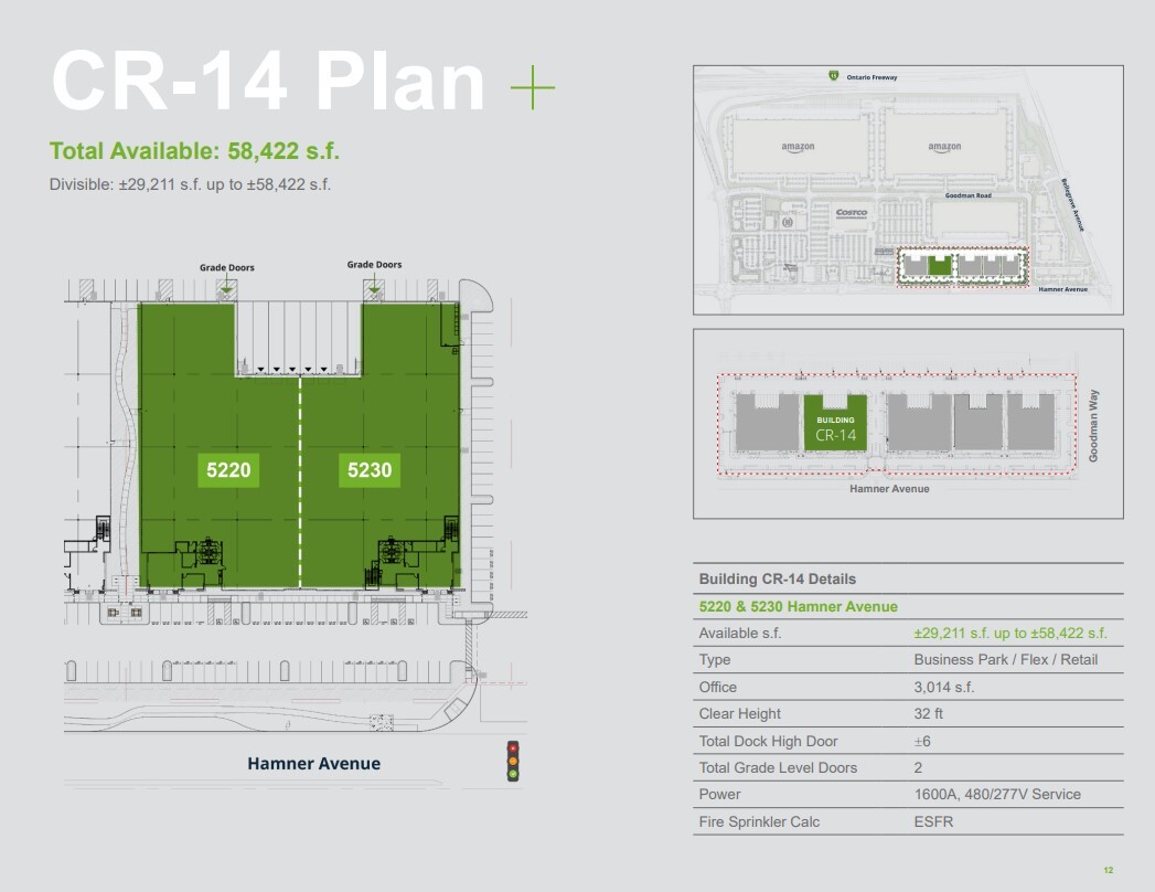 5200-5210 Hamner, Eastvale, CA en alquiler Plano de la planta- Imagen 1 de 1