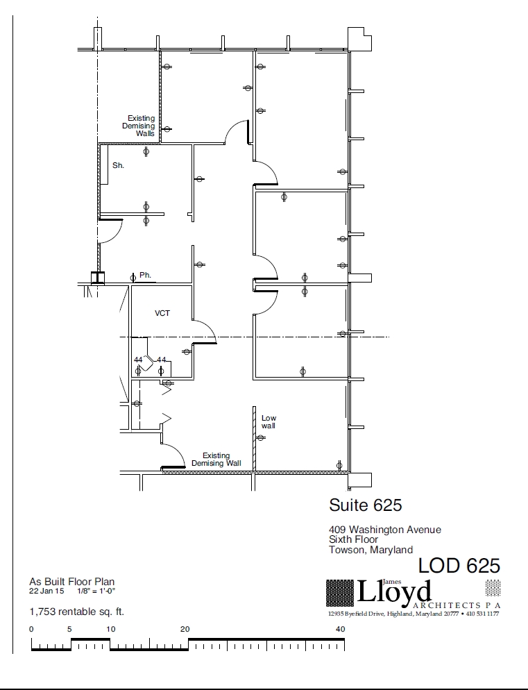 409 Washington Ave, Towson, MD en alquiler Plano de la planta- Imagen 1 de 1