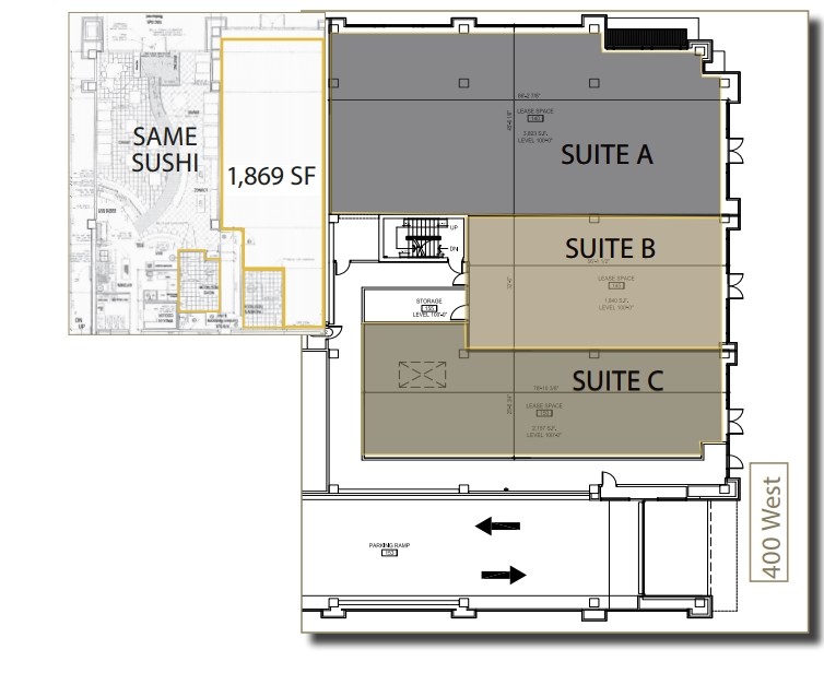 423 W Broadway, Salt Lake City, UT en alquiler Plano de la planta- Imagen 1 de 6