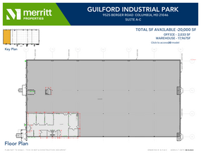 9525 Berger Rd, Columbia, MD en alquiler Plano de la planta- Imagen 1 de 1