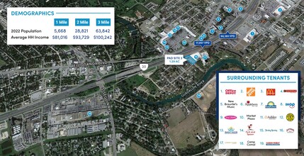 I-35 East Frontage Pad Sites, New Braunfels, TX - VISTA AÉREA  vista de mapa