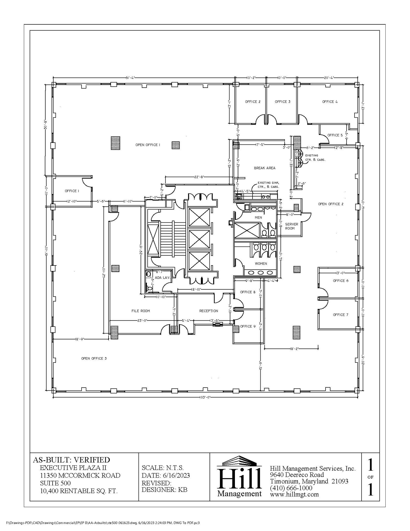 11350 McCormick Rd, Hunt Valley, MD en alquiler Plano de la planta- Imagen 1 de 1