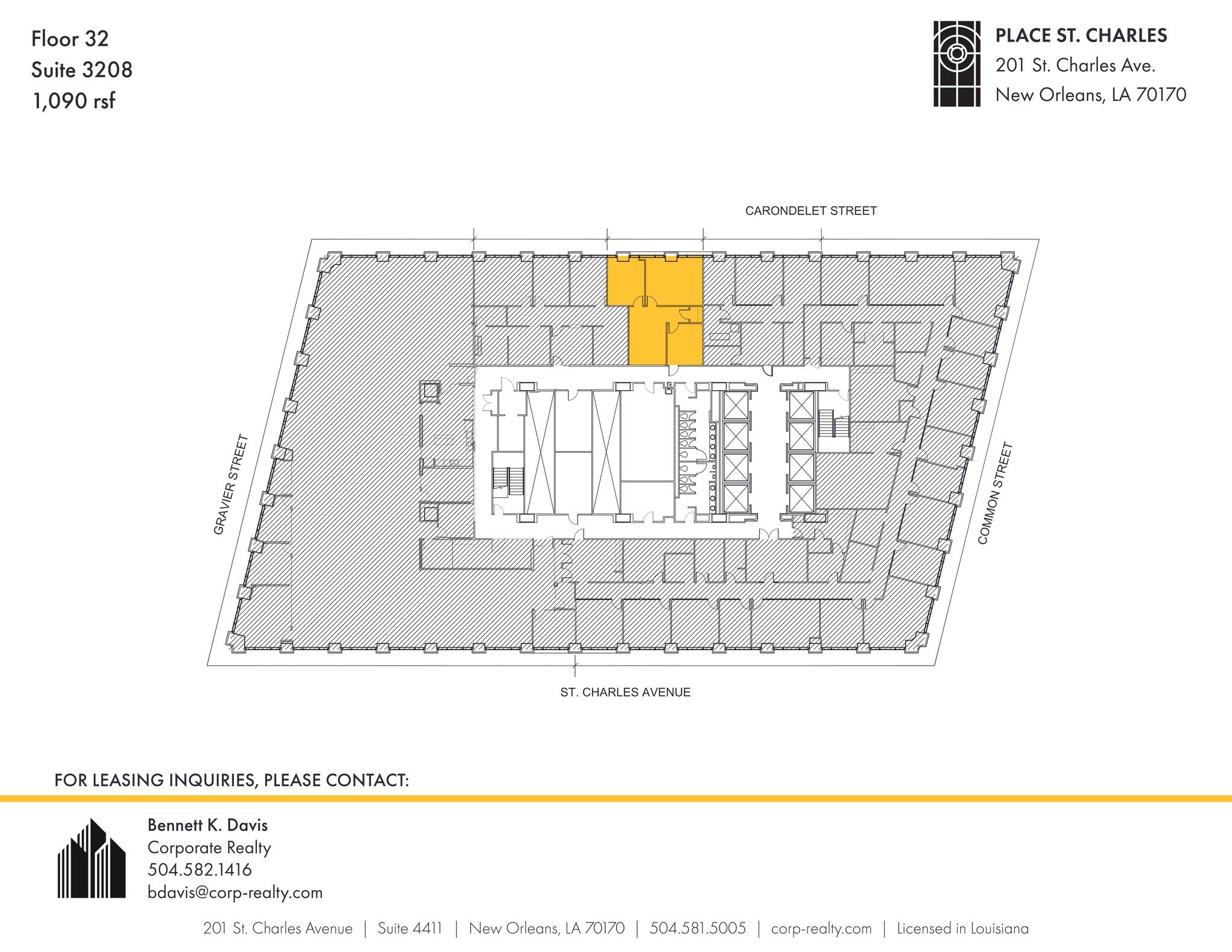 201 St. Charles Ave, New Orleans, LA en alquiler Plano del sitio- Imagen 1 de 1